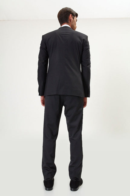 Peak Lapel Tuxedo Jacket - Black