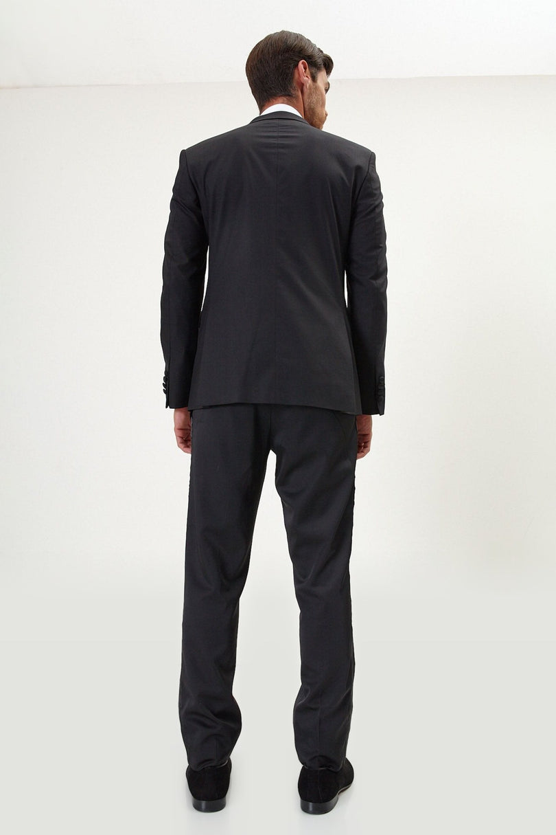 Peak Lapel Tuxedo Jacket - Black
