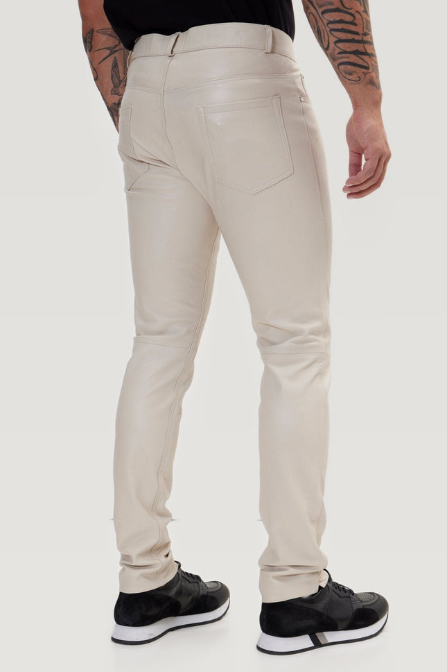 Lambskin Leather Pants - Beige