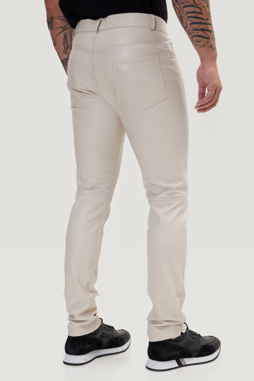 Lambskin Leather Pants - Beige