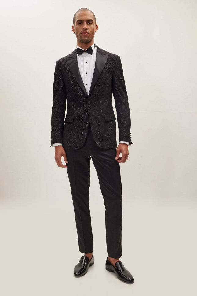 Dragon Tail Sparkle Shawl Lapel Tuxedo Jacket