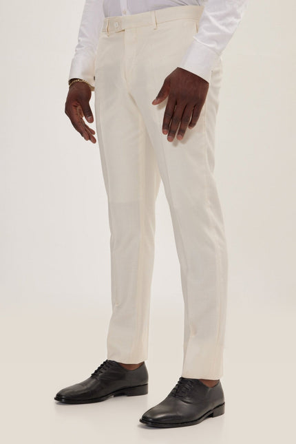 Super 180s Wool and Silk Single-Breasted Suit - Cream