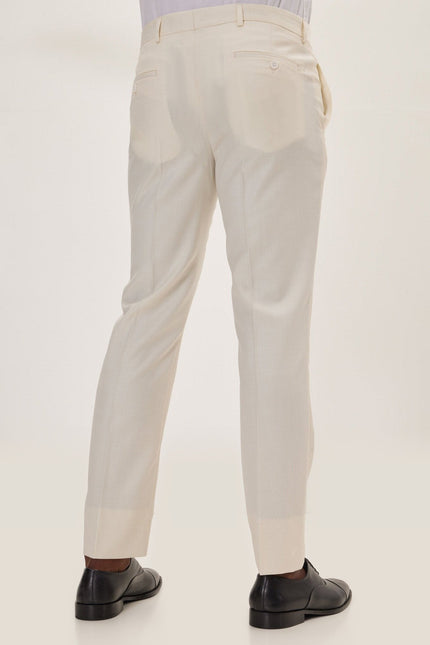 Super 180s Wool and Silk Single-Breasted Suit - Cream