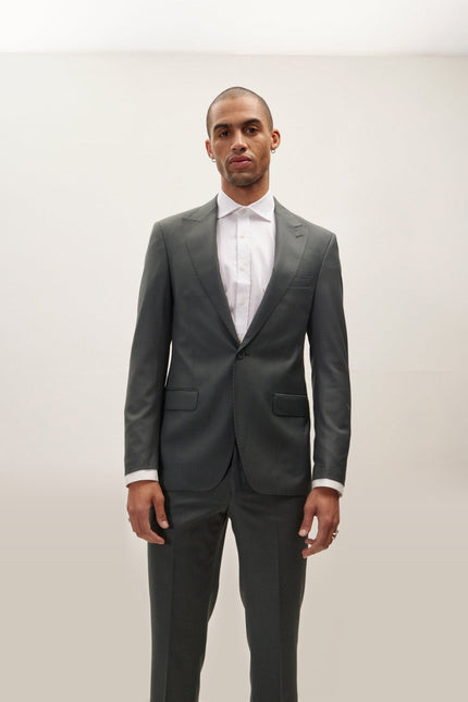 Super 180s Wool and Silk Single-Breasted Suit - Dark Green