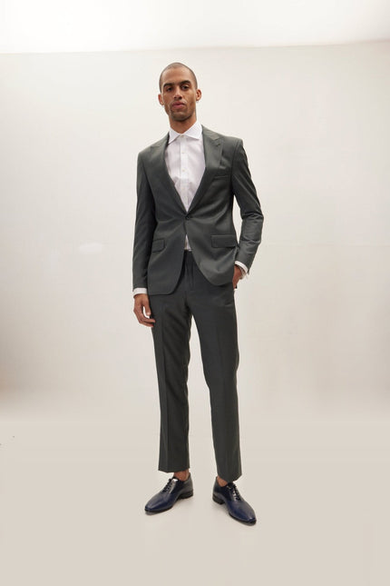 Super 180s Wool and Silk Single-Breasted Suit - Dark Green
