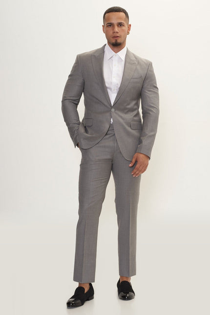 Super 180s Wool and Silk Single-Breasted Suit - Grey