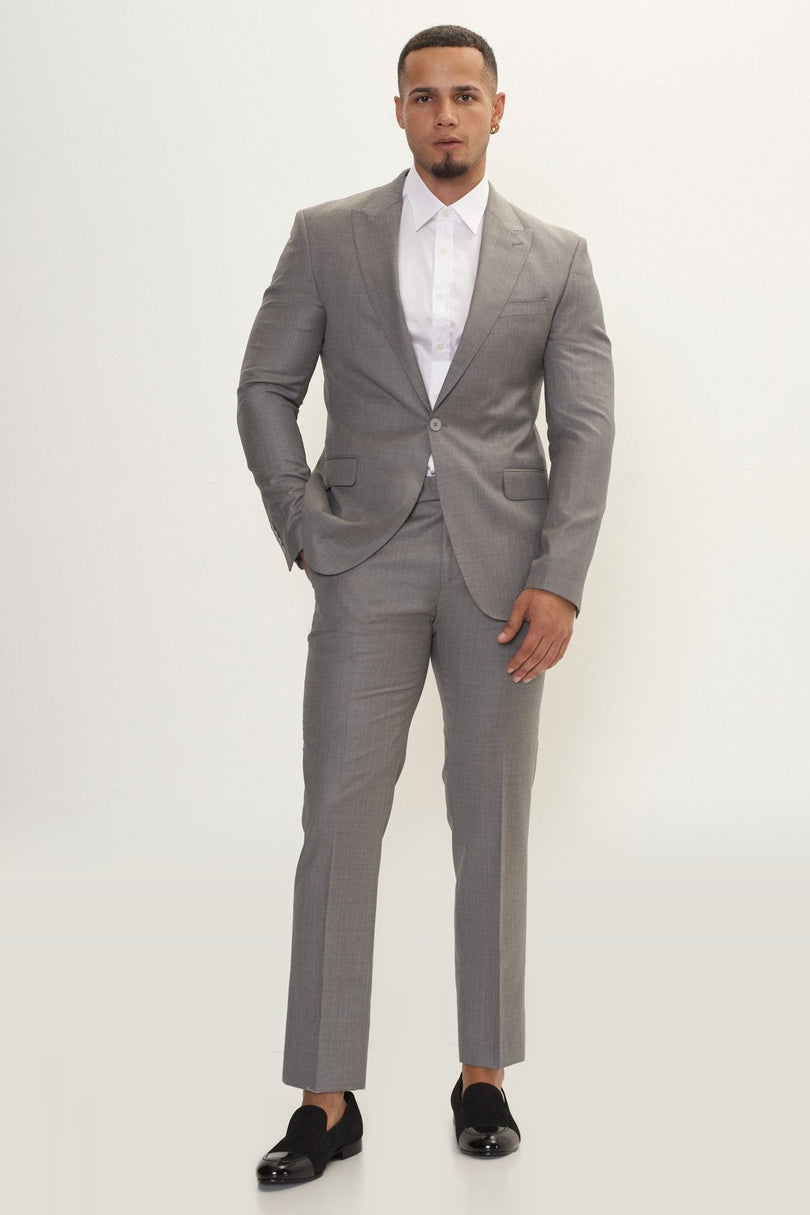 Super 180s Wool and Silk Single-Breasted Suit - Grey