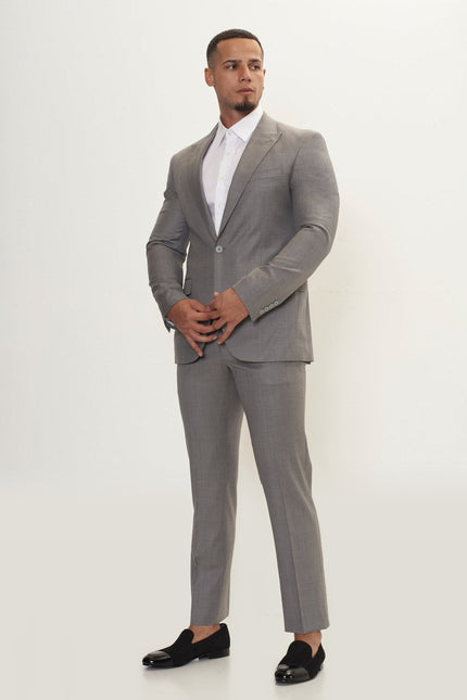 Super 180s Wool and Silk Single-Breasted Suit - Grey