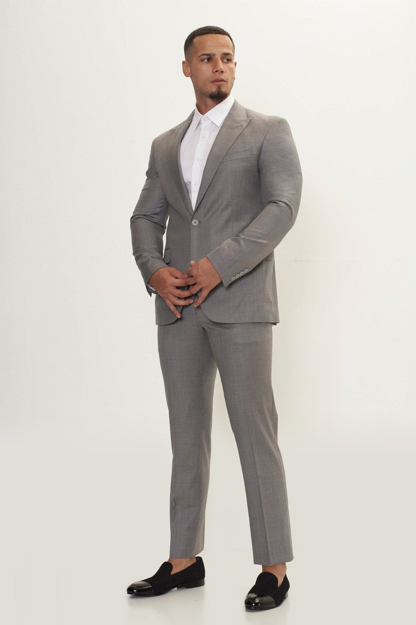 Super 180s Wool and Silk Single-Breasted Suit - Grey