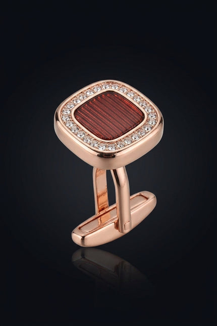 Square Diamonds Cufflinks Stud Set - detail