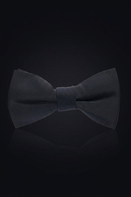 Pre-Tied Satin Bow Tie - Dark Navy - front