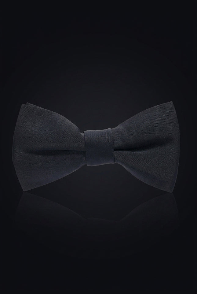 Pre-Tied Satin Bow Tie - Dark Navy - front