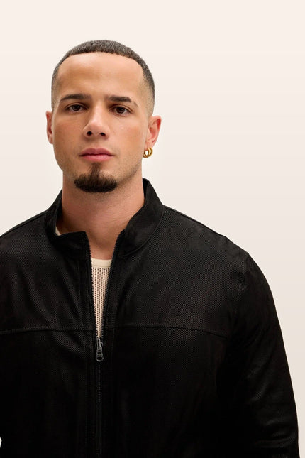 Reversible Suede & Leather Jacket - Black