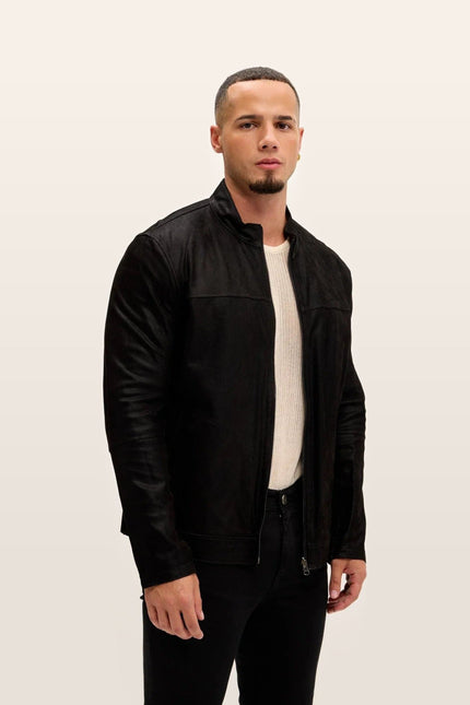 Reversible Suede & Leather Jacket - Black
