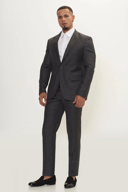 Super 180s Wool and Silk Single-Breasted Suit - Slate Grey