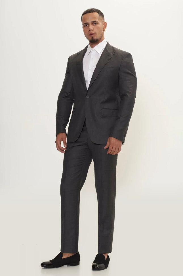 Super 180s Wool and Silk Single-Breasted Suit - Slate Grey