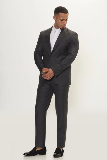Super 180s Wool and Silk Single-Breasted Suit - Slate Grey