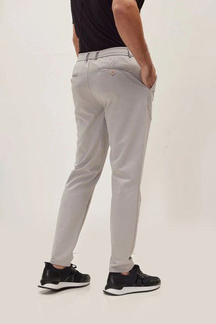 Fitted Drawstring Casual Pants - Grey
