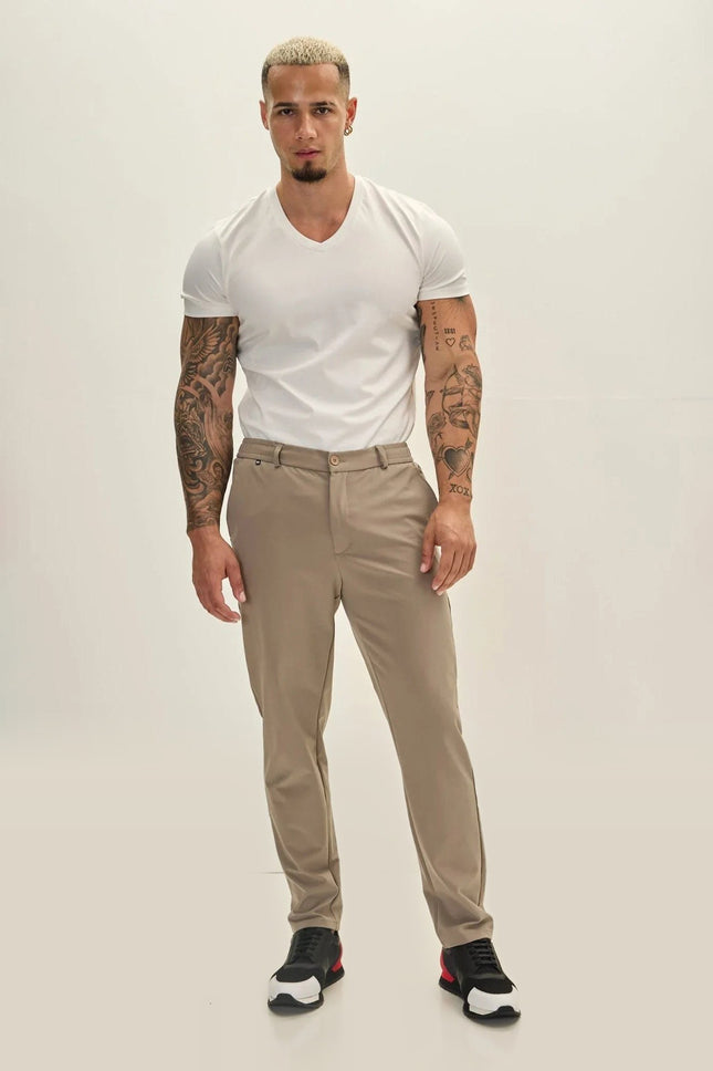 Wrinkle-Free Tapered Travel Pants - Vizon