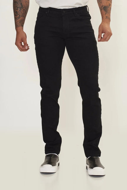Tailored Tapered Denim Jeans - Black