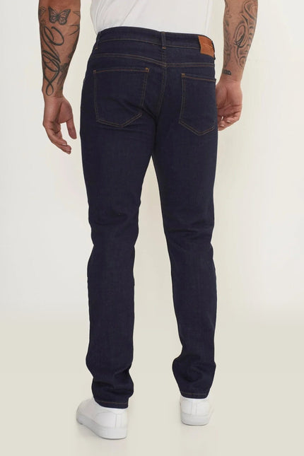 Tailored Tapered Denim Jeans - Navy