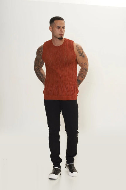 Mesh Muscle Fit Tank Top - Tile