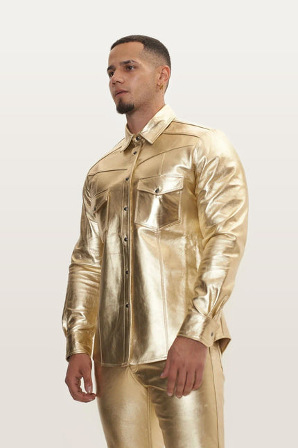 Lambskin Leather Shirt - Gold