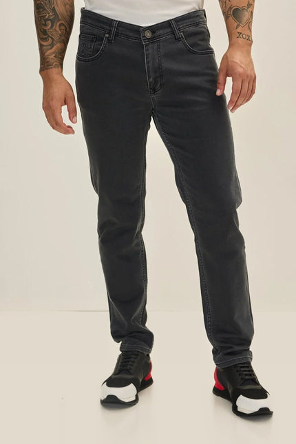 Slim 5-Pocket Denim Pants - Anthracite
