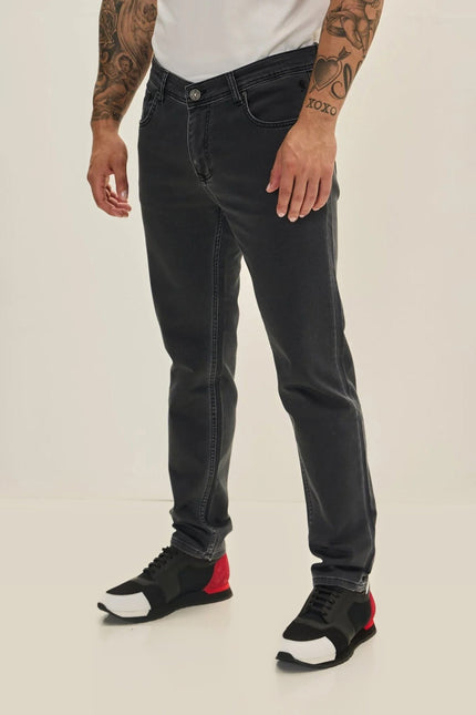 Slim 5-Pocket Denim Pants - Anthracite