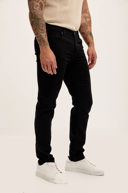 Soft Cotton Five-Pocket Pants - Jet Black