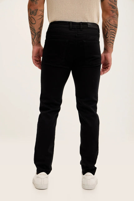 Soft Cotton Five-Pocket Pants - Jet Black
