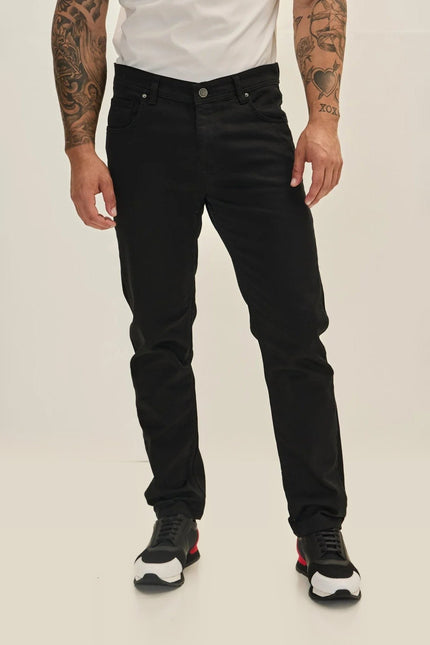 Soft Cotton Five-Pocket Pants - Jet Black