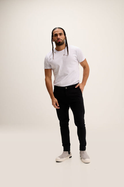 Slim Tapered Casual Pants - Black