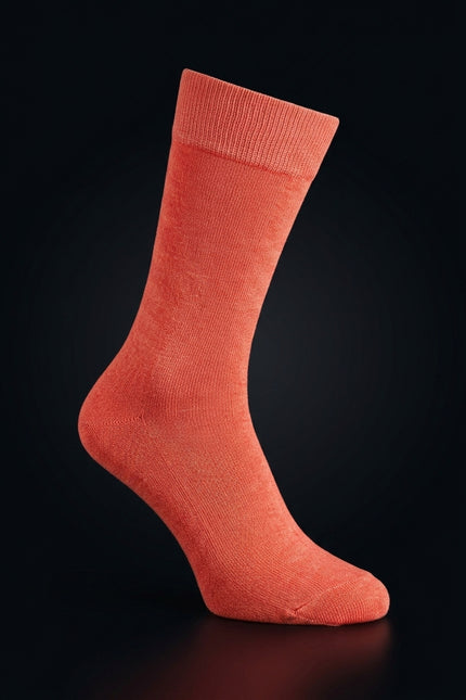 Solid Cotton Socks - Orange - flat