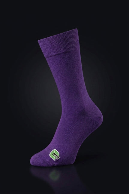 Solid Cotton Socks - Purple - flat