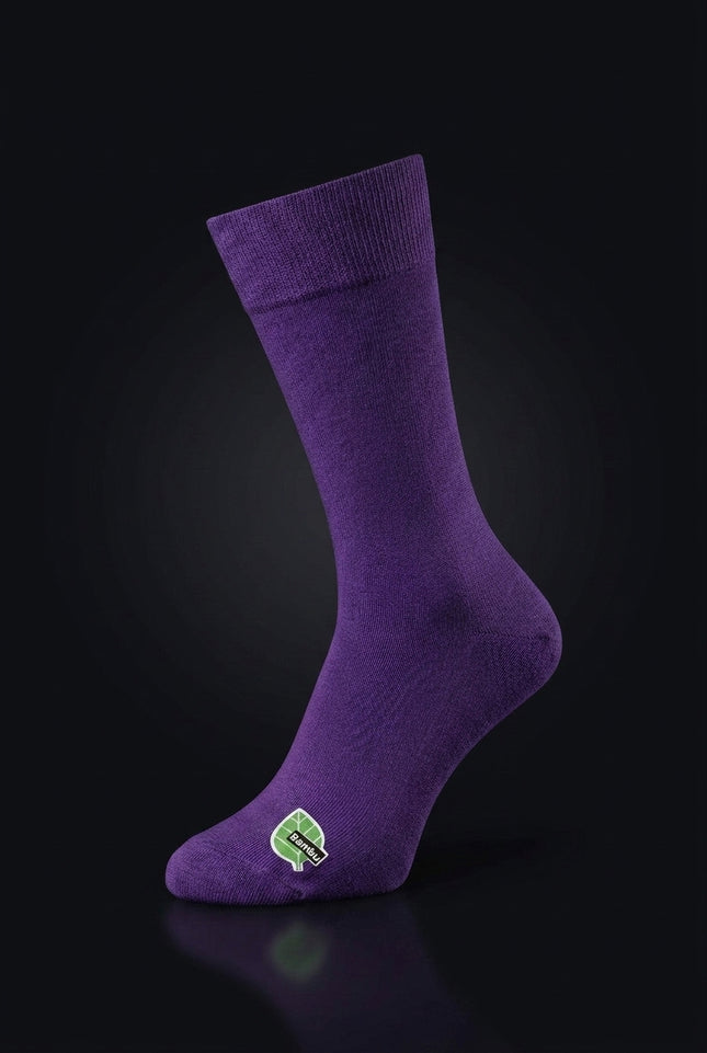Solid Cotton Socks - Purple - flat