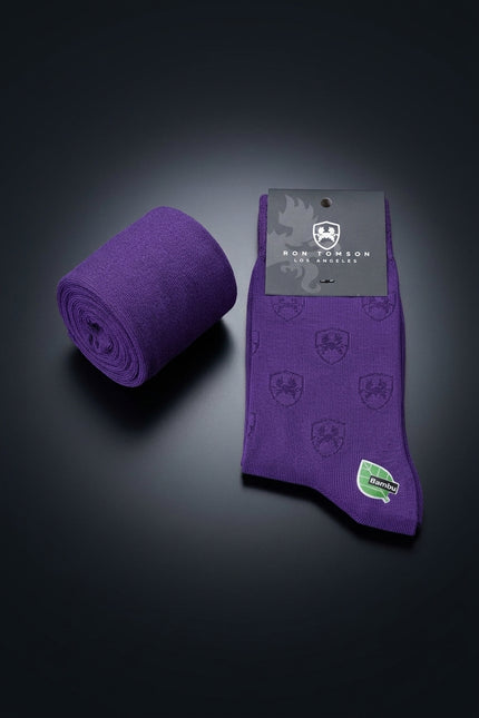 Solid Cotton Socks - Purple - pair