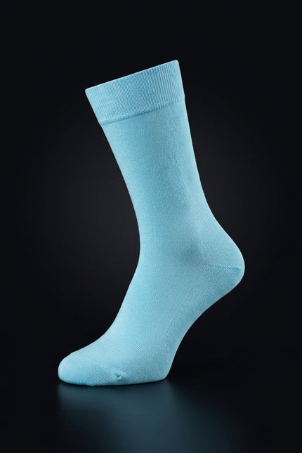 Solid Cotton Sock - Light Blue - flat