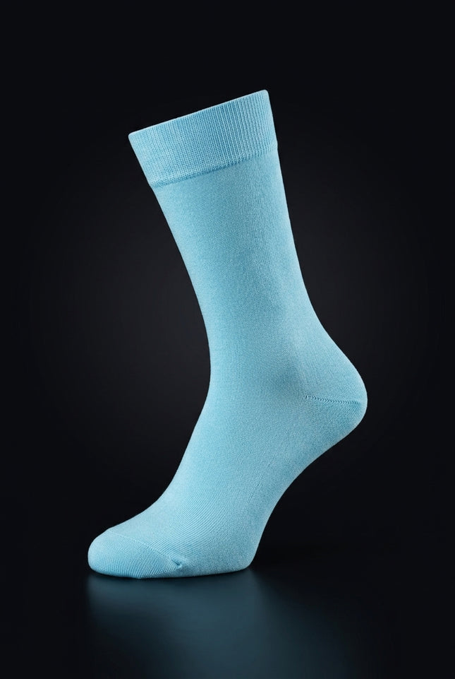 Solid Cotton Sock - Light Blue - flat