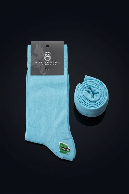 Solid Cotton Sock - Light Blue - pair