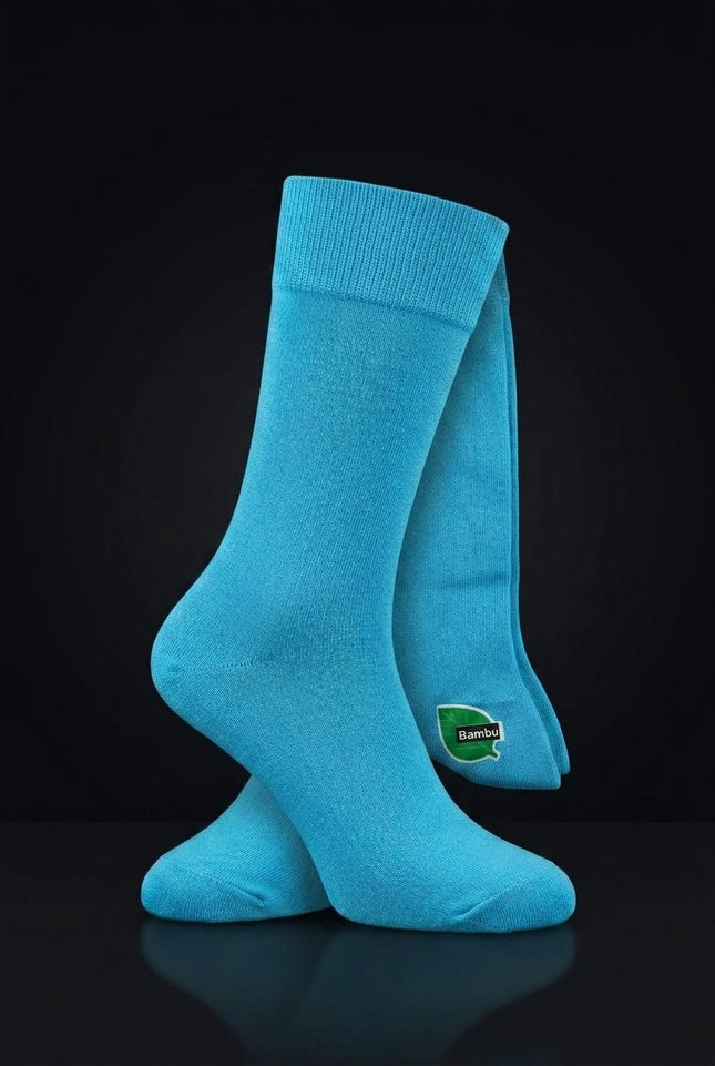 Cotton Blend Socks - Blue - flat