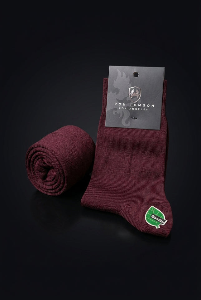 Solid Cotton Sock - Burgundy - pair