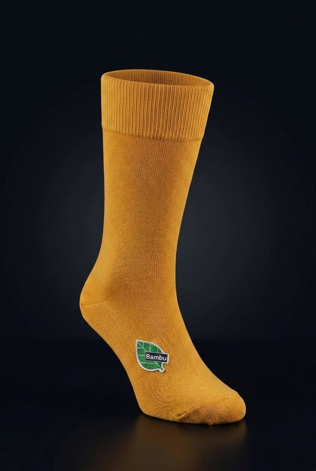 Cotton-Blend Sock - Mustard - flat