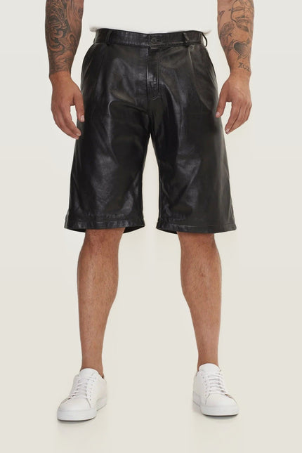 Nappa Lambskin Leather Shorts - Black