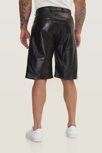 Nappa Lambskin Leather Shorts - Black