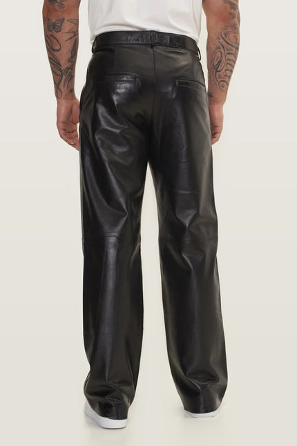 Lambskin Leather Pants - Black