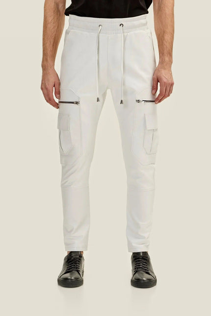 Lambskin Leather Joggers - White