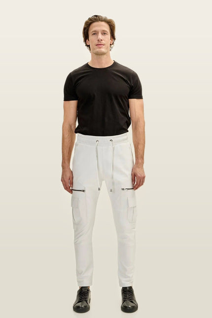 Lambskin Leather Joggers - White