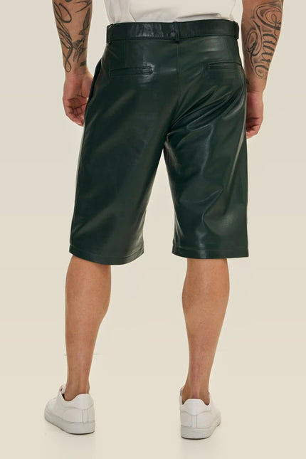 Nappa Lambskin Leather Shorts - Green