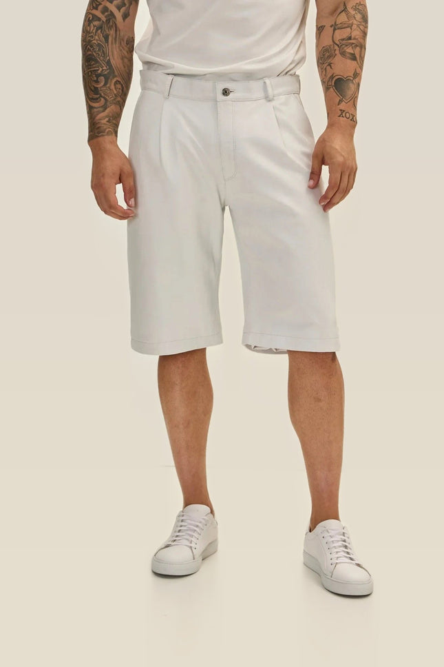 Nappa Lambskin Leather Shorts - White